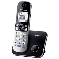 Радиотелефон PANASONIC KX-TG6811RUB, память 50 номеров, АОН, повтор, спикерфон, полифония, чёрный