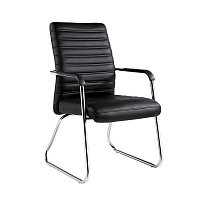 Конференц-кресло Easy Chair 806 черное (экокожа, металл хромированный)
