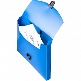 Папка-портфель пластиковая Attache A4 синяя (317х240 мм, 1 отделение)