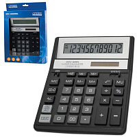 Калькулятор настольный Citizen SDC-888XBK, 12 разрядов, двойное питание, 158*203*31мм, черный