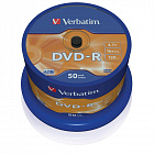 Диск DVD-R Verbatim 4.7 ГБ 16x cake box 43548 (50 штук в упаковке) Фото 0