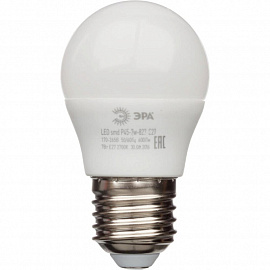 Лампа светодиодная Эра P45-7W-827 P 7Вт E27 2700К 560Лм 240В Б0020550