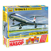Сборная модель из полистирола Звезда Пассажирский авиалайнер ТУ-134А/Б-3