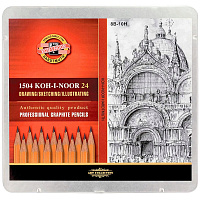 Набор карандашей чернографитных Koh-I-Noor Art 8B-10H (24 штуки в упаковке)