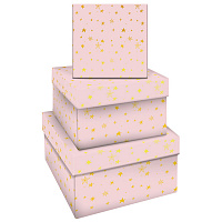 Набор квадратных коробок 3в1, MESHU "Stars", (19,5*19,5*11-15,5*15,5*9см)