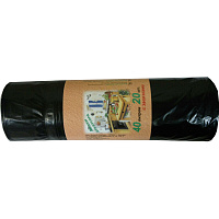 Мешки для мусора на 40 литров с завязками черные (ПВД, 30 мкм, в рулоне 20 штук, 55x70 см)