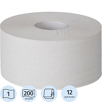 Бумага туалетная в рулонах Luscan Professional 1-слойная 12 рулонов по 200 метров
