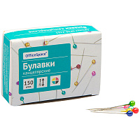 Булавки офисные OfficeSpace, 28мм, 150шт., картонная коробка