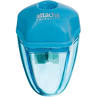 Точилка для карандашей Attache Selection пластиковая с контейнером голубая