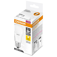 Лампа светодиодная Osram Led Base A груша 9Вт E27 3000K 650Лм 220В (4058075527621)