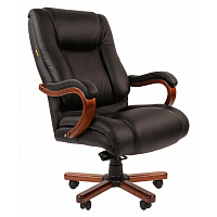 Кресло для руководителя Chairman 503 черное (натуральная кожа с компаньоном, металл)