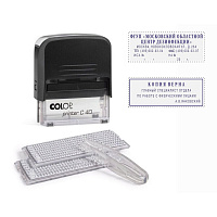 Штамп самонаборный Colop Printer C40-Set-F пластиковый 6/4 строки
