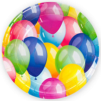 Набор тарелок Воздушные шары разноцветные (6 штук в упаковке)