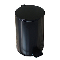 Ведро для мусора с педалью 20 л оцинкованная сталь черное (25х40 см)