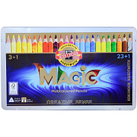 Карандаши цветные Koh-I-Noor Magic 23 цвета трехгранные с карандашом-блендером