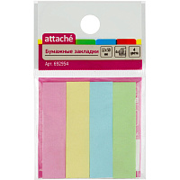 Клейкие закладки Attache бумажные 4 цвета по 25 листов 12x50 мм