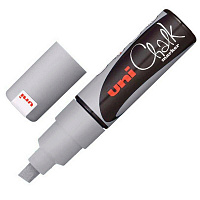 Маркер меловой Uni Chalk серебристый (толщина линии 8 мм, скошенный наконечник)