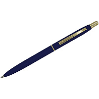 Ручка шариковая Luxor "Sterling" синяя, 1,0мм, корпус синий/золото, кнопочный механизм фото Ручка шариковая Luxor "Sterling" синяя, 1,0мм, корпус синий/золото, кнопочный механизм