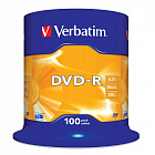 Диск DVD-R Verbatim 4.7 ГБ 16x cake box 43549 (100 штук в упаковке) Фото 0