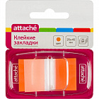 Клейкие закладки Attache пластиковые оранжевые по 25 листов 25x45 мм Фото 0