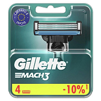 Сменные кассеты для бритья Gillette Mach 3 (4 штуки в упаковке)