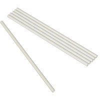 Трубочки для коктейля Тростник бумажные белые прямые длина 205 мм диаметр 6 мм (50 штук)