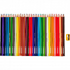 Карандаши цветные Kores 36 цветов трехгранные с точилкой Фото 0