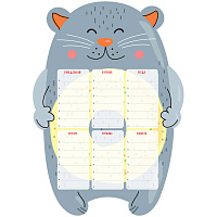 Магнитный планер расписание уроков с маркером А3 ArtSpace "Пиши-Стирай. Cat