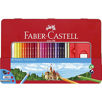 Карандаши цветные Faber-Castell 48 цветов шестиграные с ластиком и точилкой