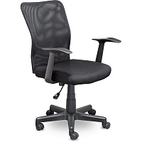 Кресло офисное Энтер черное (сетка/ткань, пластик)