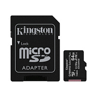 Карта памяти 64 Гб microSDXC Kingston Canvas Select Plus UHS-I U1 10 A1 (SDCS2/64Gb)
