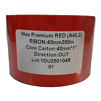 Риббон 40мм х 300м OUT WAX premium red вт.25 WX402RD
