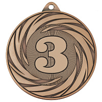 Медаль призовая 3 место железная бронзовая (диаметр 7 см)