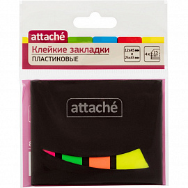 Клейкие закладки Attache пластиковые 4 цвета по 25 листов 25x45 мм