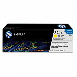 Картридж лазерный HP (CB382A) ColorLaserJet CP6015 и другие, №824A, желтый, оригинальный, ресурс 21000 страниц
