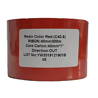 Риббон Resin Premium red 40 мм х 300 м OUT (диаметр втулки 25.4 мм)