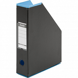 Вертикальный накопитель 70 мм Bantex Модерн картонный голубой
