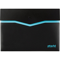 Папка-конверт на кнопке Attache Selection Black&Blue А4 340 мкм