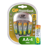Зарядное устройство GP PB27, для 4-х аккумуляторов AA или ААА, комплект (4 шт., АА, Ni-Mh, 2700 mAh), PB27GS270-2CR4