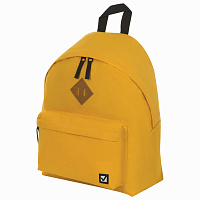 Рюкзак BRAUBERG СИТИ-ФОРМАТ один тон, универсальный, желтый, 41х32х14 см, 225378