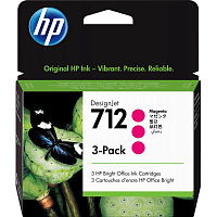 Картридж струйный HP 712 3ED78A пурпурный оригинальный (3 штуки в упаковке)