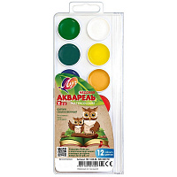 Краски акварельные Луч Zoo медовые 12 цветов (пластиковая упаковка)