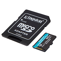 Карта памяти microSDXC 64GB KINGSTON Canvas Go Plus UHS-I U3, 170 Мб/с (class 10), SDCG3/64GB