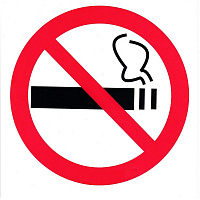 Знак безопасности Запрещается курить P01 (200х200х2 мм, пластик)