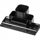 Подставка-органайзер для канцелярских принадлежностей Uniplast Башня 7 отделений черная 22x12x12 см