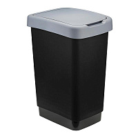 Ведро для мусора Idea Twin 25 л пластик черный/серый (26x33x47 см)