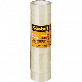 Клейкая лента канцелярская 3M Scotch прозрачная 19 мм x 10 м (8 штук в упаковке)