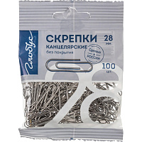 Скрепки 28 мм Глобус С28-100Пл металлические (100 штук в упаковке)