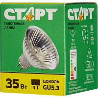 Лампа галогенная Старт 35 Вт GU5.3 спот зеркальный 2750 К теплый белый свет