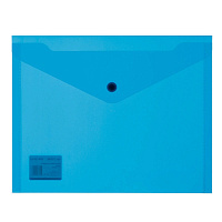 Папка-конверт на кнопке Attache A5 синяя 180 мкм (10 штук в упаковке)